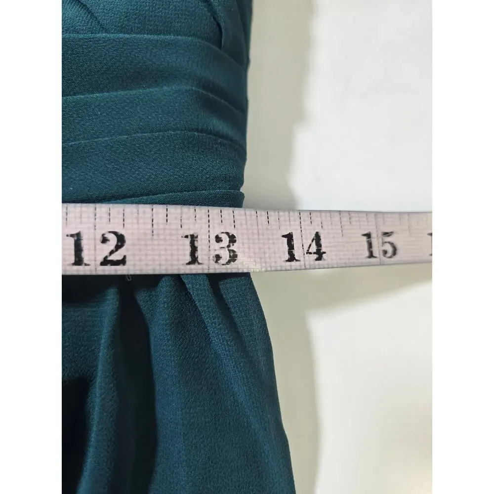 AW BRIDAL 6 S Dark Emerald Green Lorraine gala party wide leg jumpsuit NEW 0B10